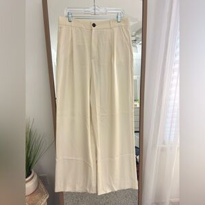 Zara Cream High-Waist Trousers